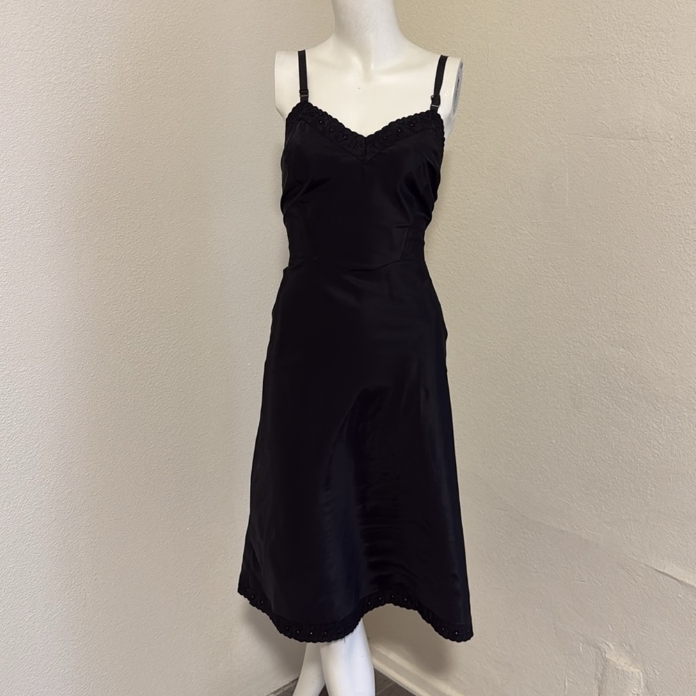 SEXY❤️‍🔥Vintage Black Ariel Barbizon Taffeta Slip 1950's Womens